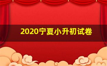 2020宁夏小升初试卷