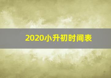 2020小升初时间表