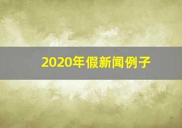 2020年假新闻例子