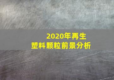 2020年再生塑料颗粒前景分析