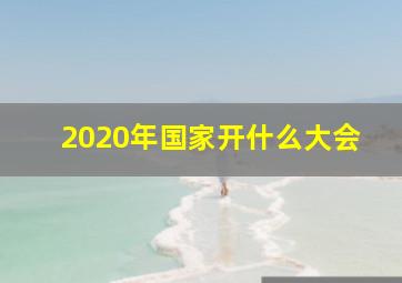 2020年国家开什么大会