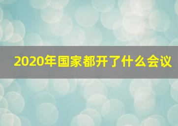 2020年国家都开了什么会议