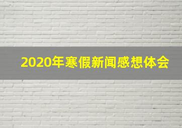 2020年寒假新闻感想体会