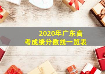 2020年广东高考成绩分数线一览表