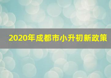 2020年成都市小升初新政策