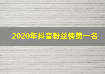 2020年抖音粉丝榜第一名