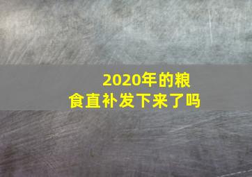 2020年的粮食直补发下来了吗