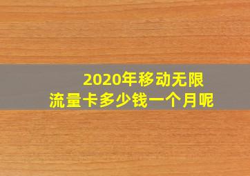 2020年移动无限流量卡多少钱一个月呢