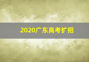 2020广东高考扩招