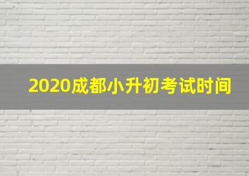 2020成都小升初考试时间