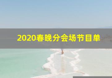 2020春晚分会场节目单