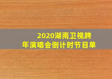 2020湖南卫视跨年演唱会倒计时节目单