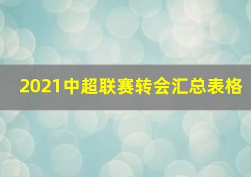 2021中超联赛转会汇总表格