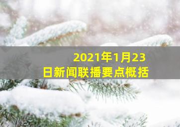 2021年1月23日新闻联播要点概括