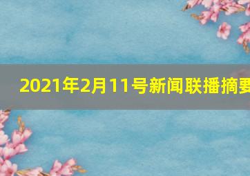 2021年2月11号新闻联播摘要