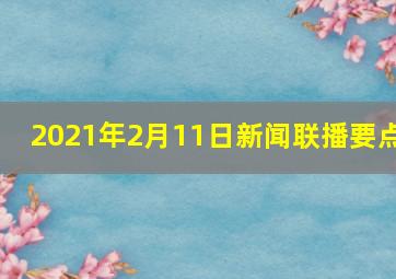 2021年2月11日新闻联播要点