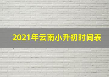 2021年云南小升初时间表