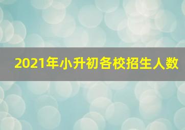 2021年小升初各校招生人数