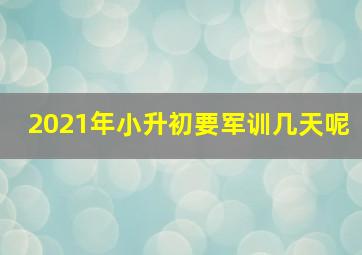 2021年小升初要军训几天呢