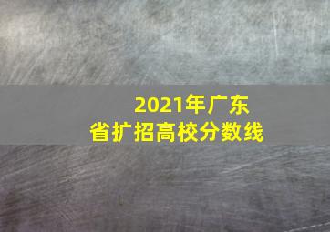 2021年广东省扩招高校分数线