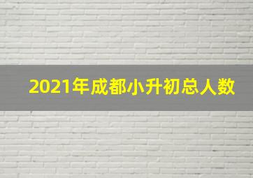 2021年成都小升初总人数