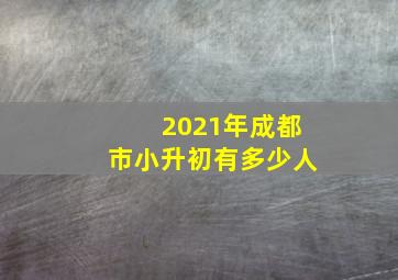 2021年成都市小升初有多少人