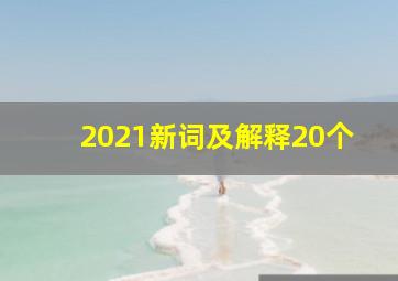 2021新词及解释20个