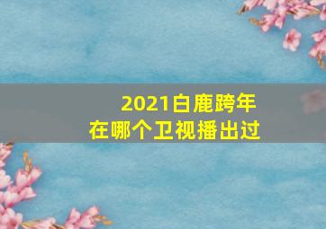 2021白鹿跨年在哪个卫视播出过