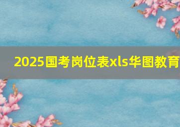 2025国考岗位表xls华图教育