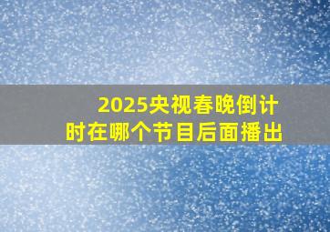 2025央视春晚倒计时在哪个节目后面播出