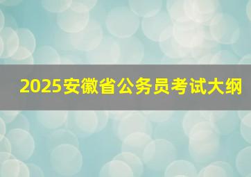 2025安徽省公务员考试大纲