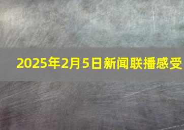 2025年2月5日新闻联播感受