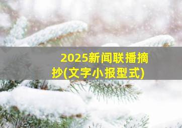 2025新闻联播摘抄(文字小报型式)