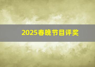 2025春晚节目评奖