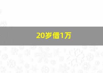 20岁借1万