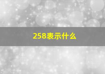 258表示什么