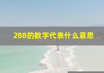 288的数字代表什么意思