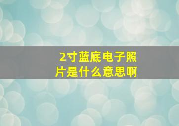 2寸蓝底电子照片是什么意思啊