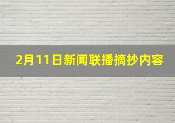 2月11日新闻联播摘抄内容