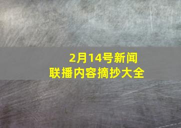 2月14号新闻联播内容摘抄大全