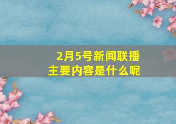 2月5号新闻联播主要内容是什么呢