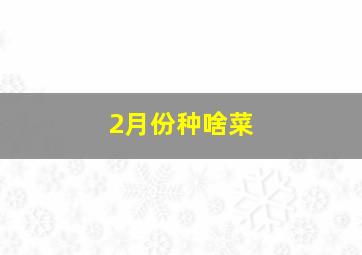 2月份种啥菜