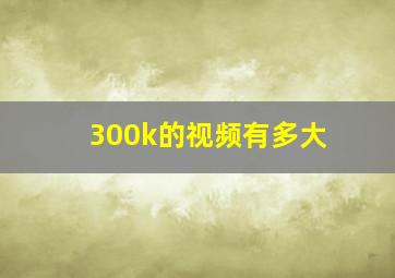 300k的视频有多大