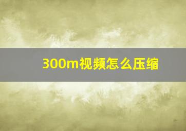 300m视频怎么压缩