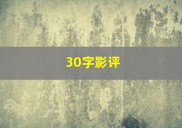 30字影评