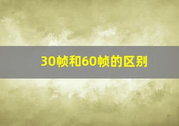 30帧和60帧的区别