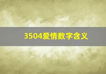 3504爱情数字含义