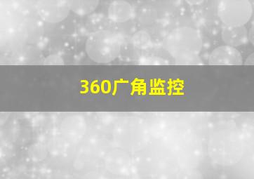 360广角监控