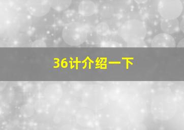 36计介绍一下