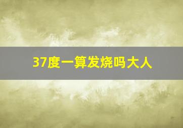 37度一算发烧吗大人